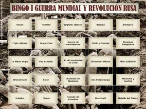 BINGO DE LA I GUERRA MUNDIAL Y LA REVOLUCIÓN RUSA – ESO ES OTRA HISTORIA